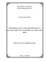 thành phần loài và đặc điểm phân bố của giun đất ở khu vực xã liên hòa, lạc thủy, hòa bình