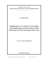 nghèo đói và các nhân tố tác động tới nghèo đói tại huyện phú lương tỉnh thái nguyên giai đoạn 2007-2011