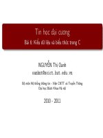 bài giảng tin học đại cương  bài 6 kiểu dữ  liệu và biểu thức trong c
