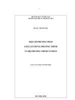 Một số phương pháp giải gần đúng phương trình và hệ phương trình vi phân