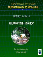 giáo án thao giảng bồi dưỡng hoá học lớp 8 bài phương trình hoá học tham khảo (2)