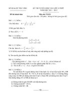 Đề thi và đáp án tuyển sinh lớp 10 môn Toán NH 2011-2012 tỉnh Trà Vinh