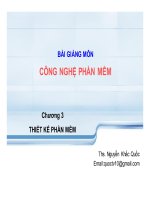 bài giảng công nghệ phần mềm chương 3 thiết kế phần mềm - ths. nguyễn khắc quốc