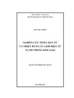 Nghiên cứu tính chất từ và nhiệt dung của khí điện tử tự do trong kim loại
