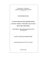 Vận dụng phương pháp mô hình trong dạy học chương Chất khí Vật lí lớp 10 Trung học Phổ thông