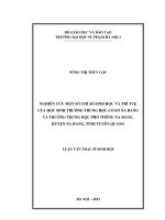 Nghiên cứu một số chỉ số sinh học và trí tuệ của học sinh trường Trung học cơ sở Na hang và trường Trung học phổ thông Na Hang, huyện Na Hang, tỉnh Tuyên Quang