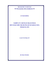 Nghiên cứu chuỗi giá trị sản phẩm nhãn muộn trên thị trường huyện khoái châu, tỉnh hưng yên