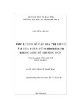 Ước lượng số các giá trị riêng âm của toán tử schrödinger trong một số trường hợp