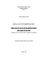 chính sách hỗ trợ xã hội cho nhóm hộ nghèo thực trạng và giải pháp (nghiên cứu tại xã xuân viên - nghi xuân - hà tĩnh)