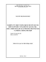 Nghiên cứu hiện tượng dịch chuyển đất đá trên sườn dốc vùng đồi núi Quảng trị Thừa Thiên Huế, đề xuất phương pháp dự báo và phòng chống phù hợp (tóm tắt + toàn văn)