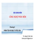 bài giảng công nghệ phần mềm chương 2 phân tích và đặc tả phần mềm - ths. nguyễn khắc quốc
