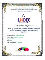 CHUYÊN đề THỰC tập tên đề tài nghiên cứu, xây dựng web bán hàng trực tuyến các chương trình đào tạo athena bằng opencart