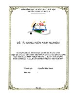 skkn môn công nghệ lớp 10 sử dụng hình ảnh trực quan để nâng cao hiệu quả giáo dục môi trường và chất lượng giảng dạy khi dạy bài 9 biện pháp cải tạo và sử dụng đất xám bạc màu, đất xói mòn mạnh trơ sỏi đá