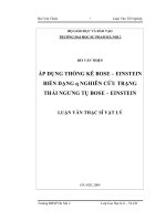 Áp dụng thống kê Bose Einstein biến dạng q nghiên cứu trạng thái ngưng tụ Bose Einstein