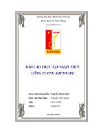 báo cáo thực tập nhận thức công ty fpt software