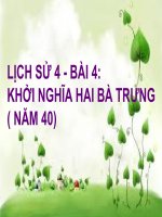 Bài giảng lịch sử 4 bài 4 khởi nghĩa hai bà trưng