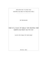 Phổ của toán tử Dirac với trường thế không bị chặn tại vô cực