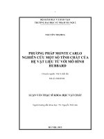 Phương pháp monte carlo nghiên cứu một số tính chất của hệ vật liệu từ với mô hình Hubbard