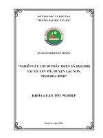 nghiên cứu chỉ số phát triển xã hội (hdi) tại xã tân mỹ, huyện lạc sơn, tỉnh hòa bình