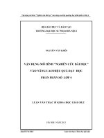 Vận dụng mô hình Nghiên cứu bài học vào nâng cao hiệu quả dạy học phần phân số lớp 4