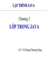 bài giảng lập trình java cơ bản chương 3 gv võ hoàng phương dung chương 3 lớp trong java