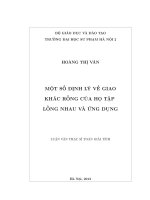 Một số định lý về giao khác rỗng của họ tập lồng nhau và ứng dụng