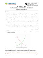 MANAGERIAL ECONOMICS – BMME5103 ASSIGNMENT