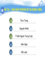 Tiểu luận môn Văn Hóa Doanh Nghiệp VĂN HÓA PHONG BÌ TẠI BỆNH VIỆN