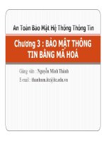 bài giảng an toàn bảo mật hệ thống thông tin chương 3 bảo mật thông tin bằng mã hóa