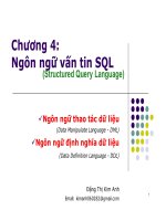 bài giảng hệ quản trị cơ sở dữ liệu chương 4 ngôn ngữ vấn tin sql - gv. đặng thị kim anh