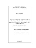 Một số đặc điểm tăng trưởng hình thái và sinh lý của trẻ em mầm non Phường Đồng Xuân Thị xã Phúc Yên Tỉnh Vĩnh Phúc