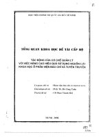 Tác động của cơ chế quản lý với hiệu quả sử dụng các nguồn lực khoa học ở phân viện báo chí và tuyên truyền