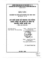 Cơ chế kinh tế trong cân bằng khai thác sử dụng và bảo vệ nguồn nước Quốc Gia