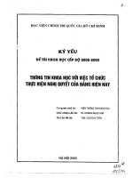 Thông tin khoa học với việc tổ chức thực hiện nghị quyết của Đảng hiện nay (toàn văn)