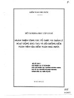 Hoàn thiện công tác tổ chức và quản lý hoạt động đào tạo và bồi dưỡng kiểm toán viên của kiểm toán nhà nước