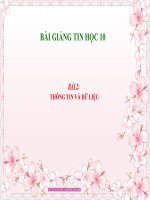 bài giảng tin học 10 bài 2 thông tin và dữ liệu