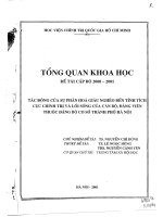 Tác động của sự phân hóa giàu nghèo đến tính tích cực chính trị và lối sống của cán bộ, thuộc đảng bộ cơ sở thành phố Hà Nội (toàn văn)