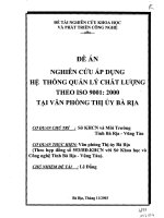 Nghiên cứu áp dụng hệ thống quản lý chất lượng đồng bộ theo hướng ISO 9001 2000 tại văn phòng thị ủy Vũng Tàu