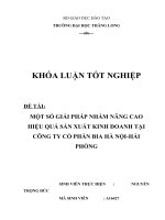 Một số giải pháp nhằm nâng cao hiệu quả sản xuất kinh doanh tại công ty cổ phần BIA Hà Nội Hải Phòng