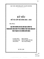 Đạo đức người cán bộ lãnh đạo chính trị trong điều kiện kinh tế thị trường ở Việt Nam hiện nay. Thực trạng và xu hướng biến động (toàn văn)