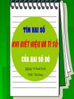 Tìm 2 số khi biết tổng và....