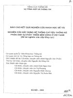 Nghiên cứu xây dựng hệ thống chỉ tiêu thống kê phản ánh sự phát triển bền vững ở Việt Nam