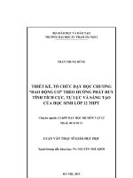 Thiết kế, tổ chức dạy học chương Dao động cơ theo hướng phát huy tính tích cực, tự lực và sáng tạo của học sinh lớp 12 THPT