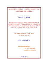 nghiên cứu triển khai nghị định 152013nđ-cp, những điểm mới và những bất cập khi áp dụng vào các lĩnh vực xây dựng khác nhau