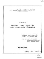 Cơ sỡ lý luận và thực tiễn quản lý Nhà Nước về gia đình