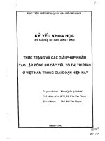 Thực trạng và giải pháp nhằm tạo lập đồng bộ các yếu tố thị trường ở Việt Nam trong giai đoạn hiện nay (toàn văn)