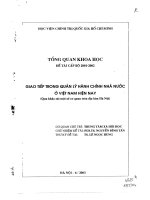 Giao tiếp trong quản lý hành chính nhà nước ở Việt Nam hiện nay (Qua khảo sát một số cơ quan trên địa bàn Hà Nội)
