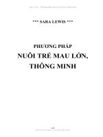 PHƯƠNG PHÁP NUÔI TRẺ MAU LỚN, THÔNG MINH