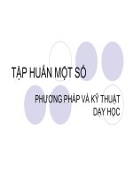 Tập huấn một số PP và kỹ thuật dạy học