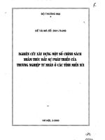 Nghiên cứu xây dựng một số chính sách nhằm thúc đẩy sự phát triển của thương nghiệp tư nhân ở các tỉnh miền núi